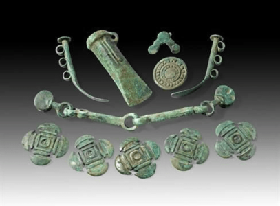Bronze age jewelry from Georgia Colchis, see on the Viticulture and Highlands West cultural tour organized by John Graham Tours.