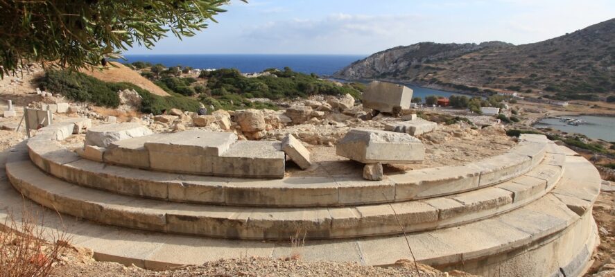 John Graham Tours Castles of Caria cruising tour. Image of the base of the temple of Artemis at Knidos.