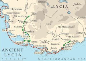 Cruising route in Lycia - John Graham Tours