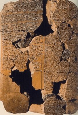 cuneiform tablet describing the Hittite treaty of Aksandu Muwatalli with Wilosa troy