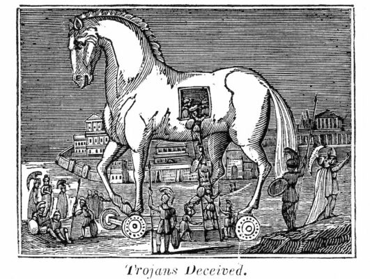 Drawing of Trojan horse